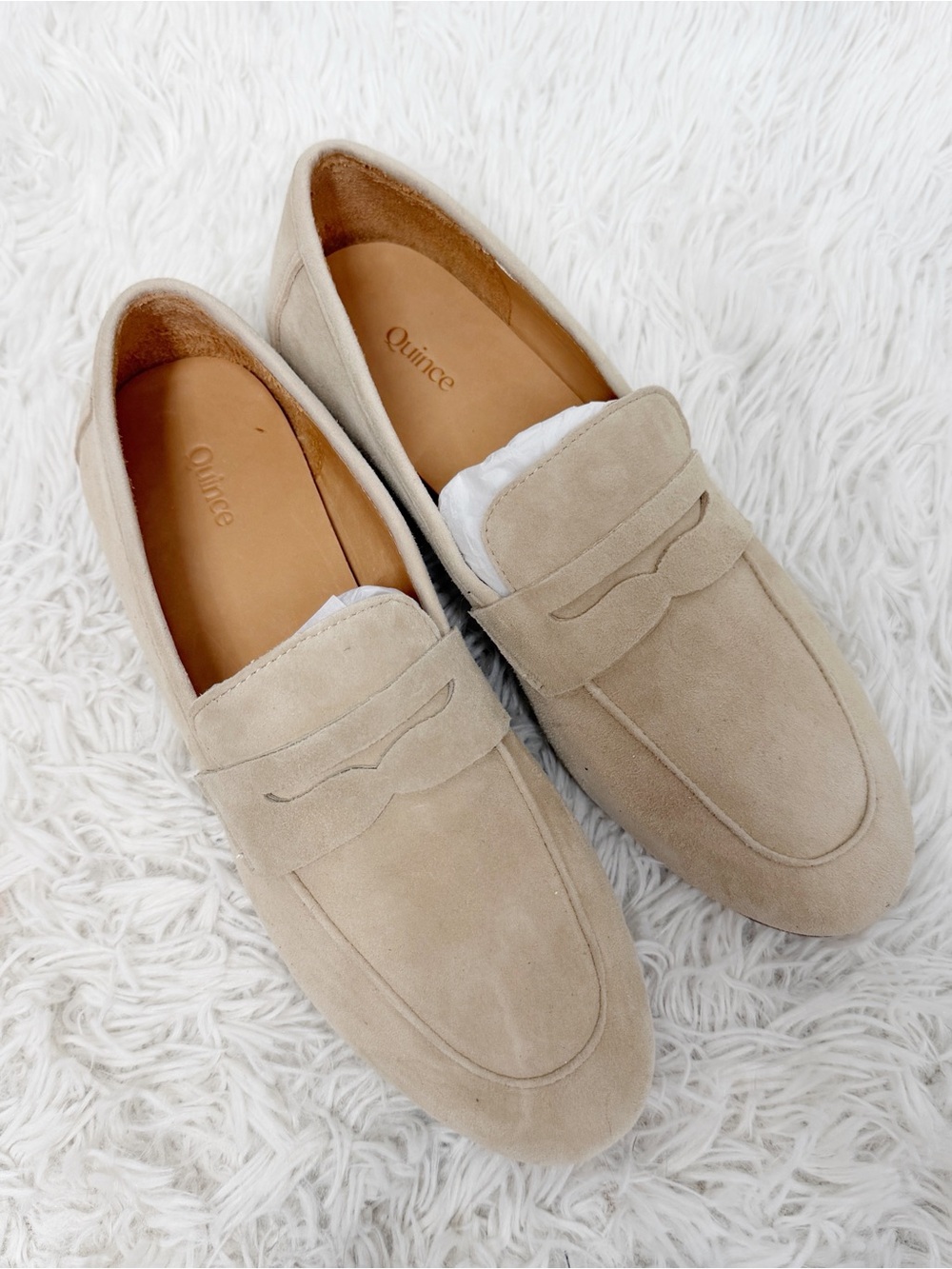 Quince Italian Suede Penny Loafer Almond Tan Size 7.5 - Picture 2 of 9